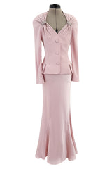 Spring 2008 Christian Dior by John Galliano Runway Look 33 Pale Pink Jacket & Bias Cut Skirt Suit Set