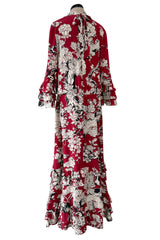 Prettiest 2016 Valentino by  Maria Grazia Chiuri & Pierpaolo Piccioli Printed Red Silk Dress