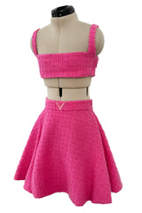 Recent Valentino by Pierpaolo Piccioli Pink Minimal Halter & Flared Mini Skirt Set