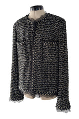 Stunning 2010 Chanel by Karl Lagerfeld Metallic Thread Jacket w Gripoix Buttons