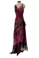 Spring 2001 Christian Lacroix Lace, Silk Chiffon & Net Floral Dress