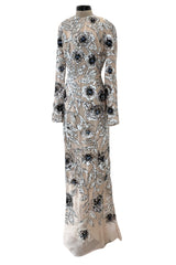 Gorgeous Fall 2022 Erdem Look 41 Nude Silk Organza & Silver Sequin Dress