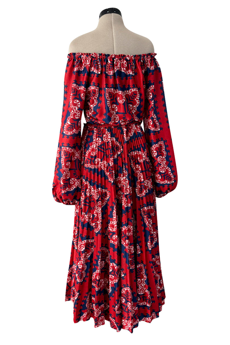 Chic Resort 2019 Valentino by Pierpaolo Piccioli Off Shoulder Printed Jersey Dress