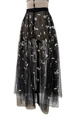 Fall 2019 Christian Dior by Maria Grazia Chiuri Runway Black Net Bead & Sequin Over Skirt