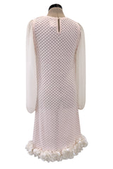 Spring 2012 Chanel by Karl Lagerfeld Pale Pink Knit Dress w Front Flower Detail