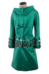 Fall 2008 Christian Dior by John Galliano Runway Look 37 Emerald Green Suit