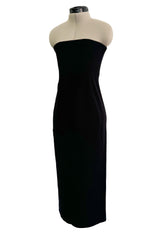 Rare Fall 1995 John Galliano 'Dolores' Collection Sharply Tailored Inner Corset Black Strapless Dress