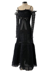 Fantastic Spring 1978 Hubert de Givenchy Haute Couture Runway Silk Organza Dress