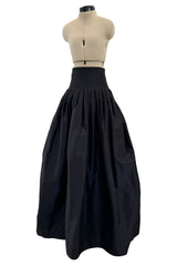 Beautiful 2006 Yves Saint Laurent by Stefano Pilati Silk Black Taffeta Skirt w Corseted Waist