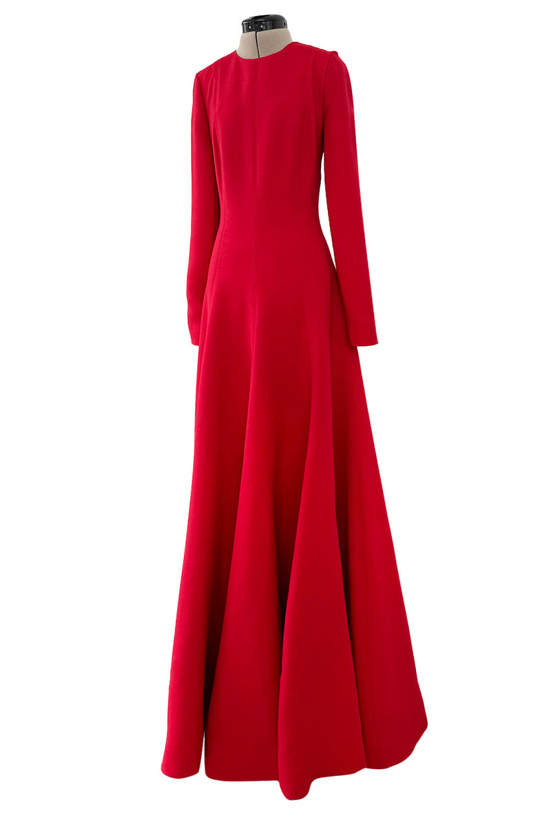 Elegant 2018 Valentino by Pierpaolo Piccioli Minimalist Red Wool & Silk Dress