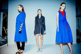 Important Fall 2014 Christian Dior 'City Lights' by Raf Simons Look 21 Brilliant Blue & Orange Dress