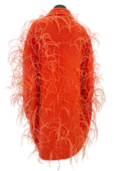 Fall 2019 Valentino by Pierpaolo Piccioli  Orange Wool & Feather Coat