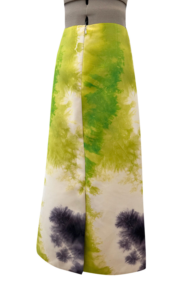 Wonderful Spring 2019 Prada by Miuccia Prada Green Silk Skirt w Extensive Bead Work