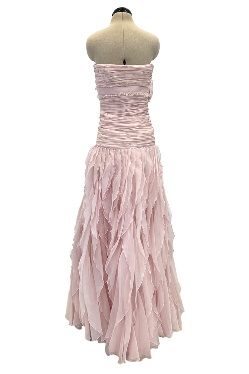 Spring 2007 Valentino Runway Look 57 Runway Pale Pink Silk Chiffon Ruffle Dress