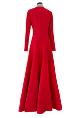 Elegant 2018 Valentino by Pierpaolo Piccioli Minimalist Red Wool & Silk Dress