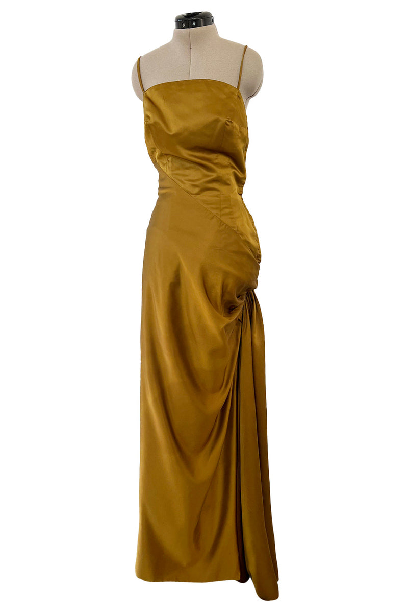 Gold Silk Satin Ribbon - 100% silk - Sew Vintagely
