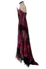 Spring 2001 Christian Lacroix Lace, Silk Chiffon & Net Floral Dress