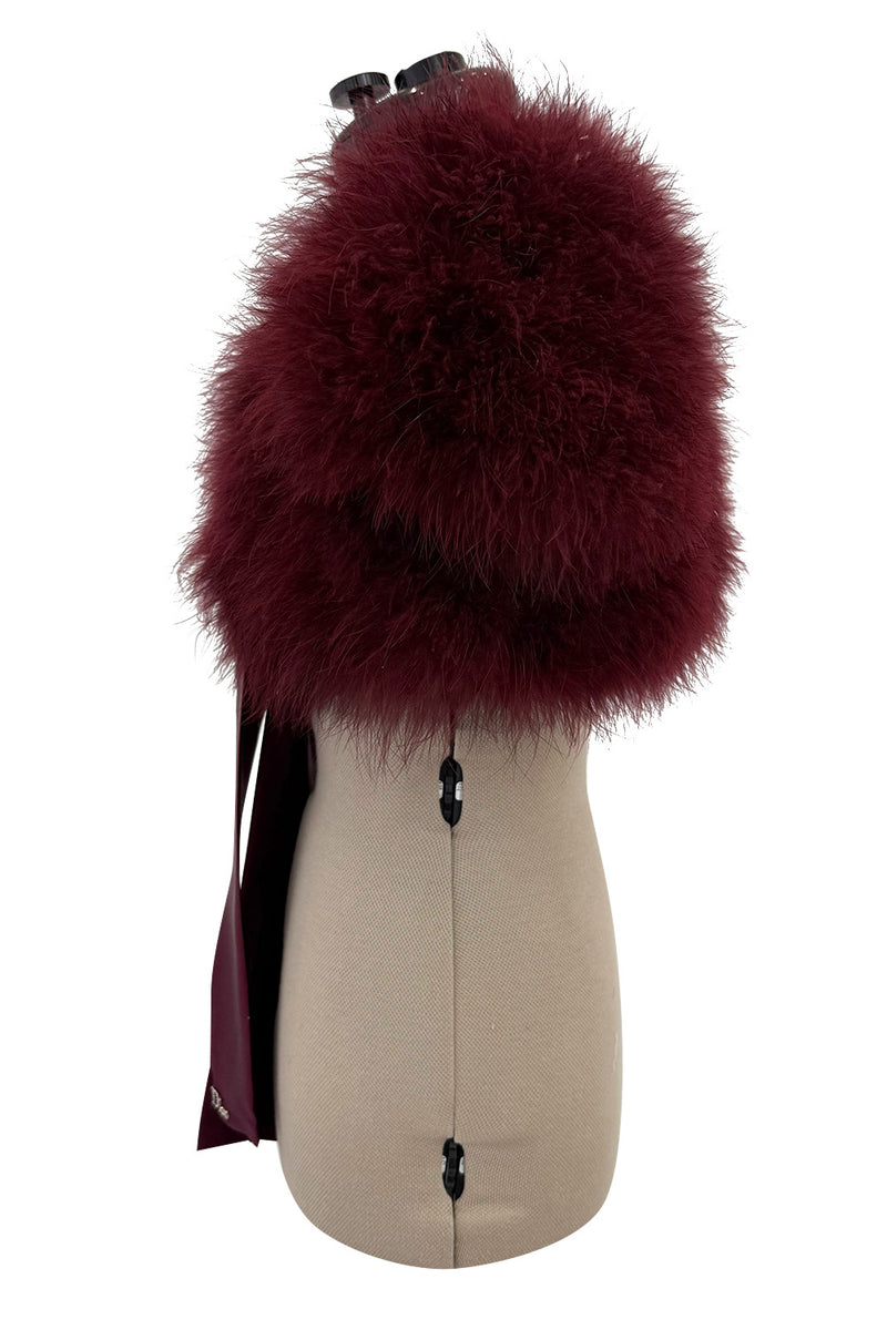 Prettiest Fall 2004 Christian Dior by John Galliano Burgundy Feather Bolero Capelet