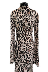 Recent Roberto Cavalli Stretch Jersey Leopard Dress w High Side Slit & Open Back