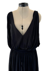 Sensual 2010s Azzadine Alaia Feather Light Knit Jersey Plunging Cut Out Dress