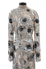 Gorgeous Fall 2022 Erdem Look 41 Nude Silk Organza & Silver Sequin Dress