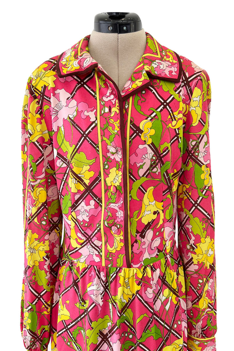 1960s Emilio Pucci Pink Silk Chiffon Print Dress & Belt – Shrimpton Couture