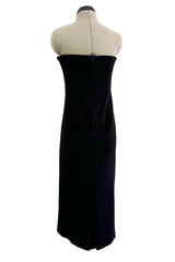 Rare Fall 1995 John Galliano 'Dolores' Collection Sharply Tailored Inner Corset Black Strapless Dress