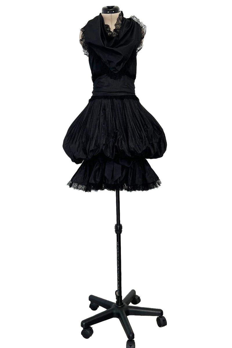 Spring 2006 Chanel by Karl Lagerfeld "Coco Meets James Dean" Look 50 Silk Pouf Dress w Lace