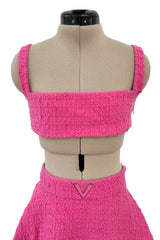 Recent Valentino by Pierpaolo Piccioli Pink Minimal Halter & Flared Mini Skirt Set