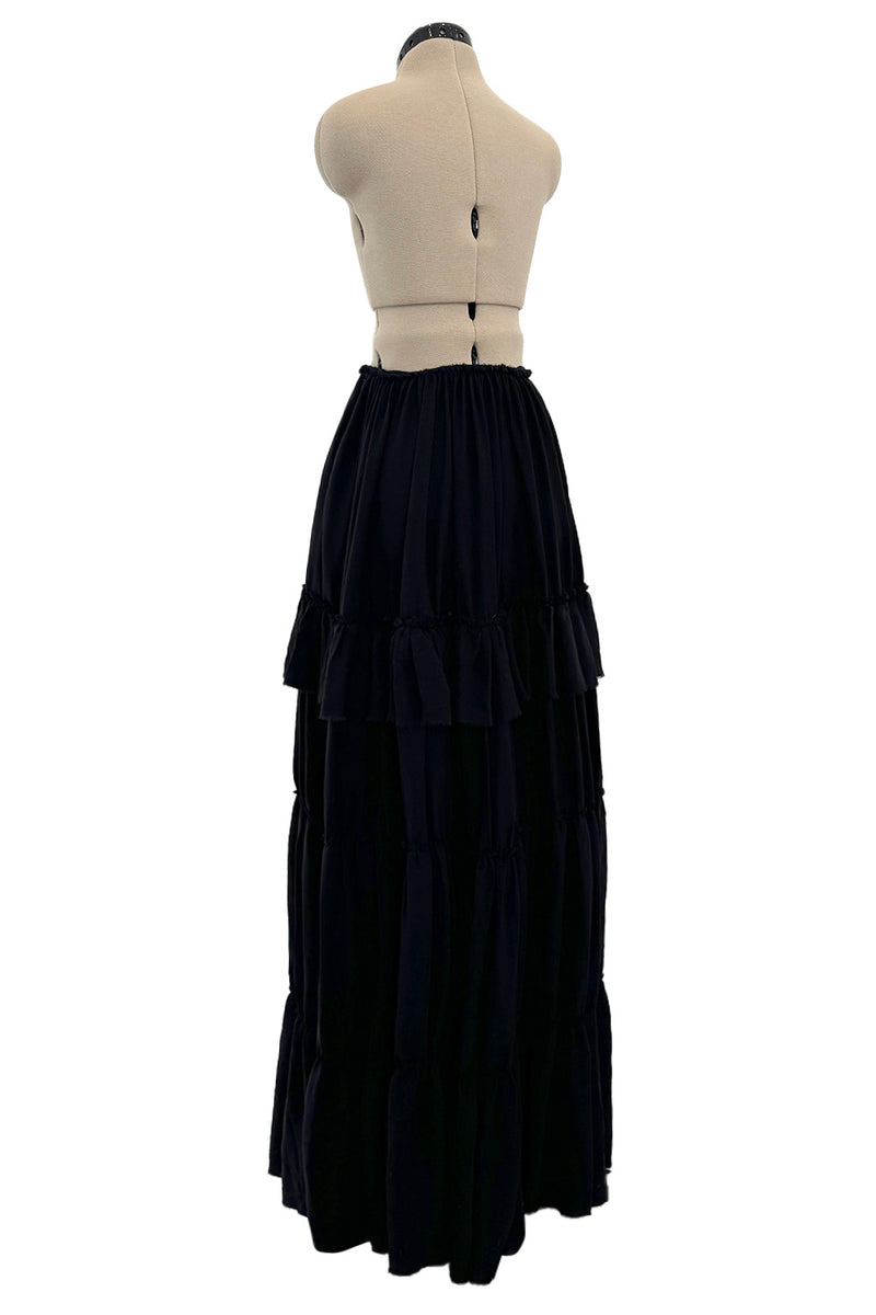 Soft & Romantic Resort 2012 Lanvin by Alber Elbaz Look 4 Tiered Full Length Black Silk Skirt