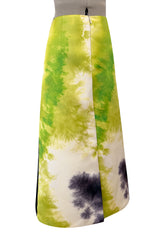 Wonderful Spring 2019 Prada by Miuccia Prada Green Silk Skirt w Extensive Bead Work