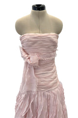 Spring 2007 Valentino Runway Look 57 Runway Pale Pink Silk Chiffon Ruffle Dress