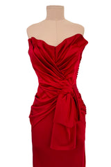 Spring 2008 Christian Dior by John Galliano Runway Look 53 Red Silk Strapless Dress