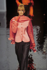 Fall 1995 Christian Dior by Gianfranco Ferre Pink Salmon Silk & Mohair Jacket