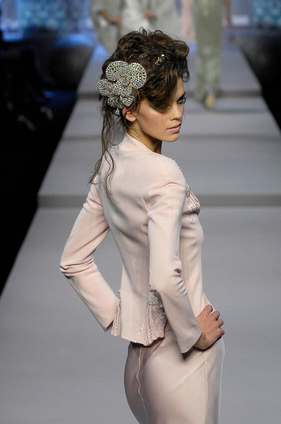 Spring 2008 Christian Dior by John Galliano Runway Look 33 Pale Pink Jacket & Bias Cut Skirt Suit Set