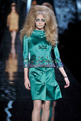 Fall 2008 Christian Dior by John Galliano Runway Look 37 Emerald Green Suit