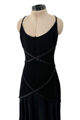 Prettiest 2000s Valentino Backless Bias Cut Dress w Ribbon Detail & Lace Hem