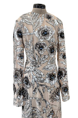 Gorgeous Fall 2022 Erdem Look 41 Nude Silk Organza & Silver Sequin Dress