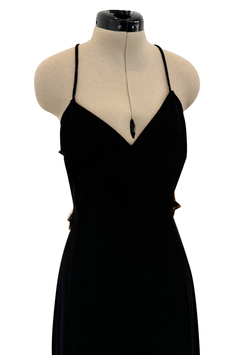 Fantastic Spring 1993 Valentino Runway Star Dress w Open & Mesh Back