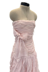 Spring 2007 Valentino Runway Look 57 Runway Pale Pink Silk Chiffon Ruffle Dress