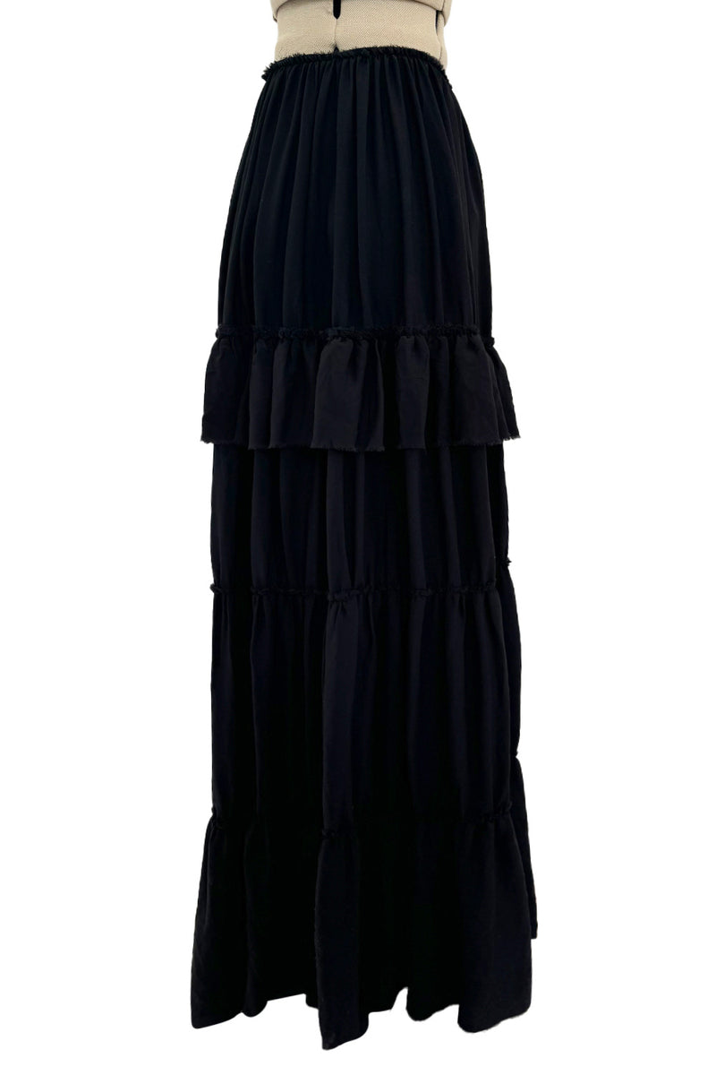 Soft & Romantic Resort 2012 Lanvin by Alber Elbaz Look 4 Tiered Full Length Black Silk Skirt