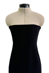 Rare Fall 1995 John Galliano 'Dolores' Collection Sharply Tailored Inner Corset Black Strapless Dress