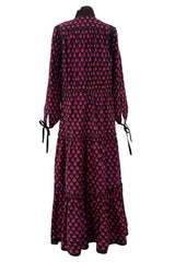 Late 1960s-70s Christian Dior by Marc Bohan Floral Print Cotton Smock Dress