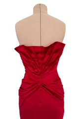 Important Spring 2008 Christian Dior by John Galliano Runway Look 53 Red Silk Strapless Dress