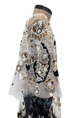 Resort 2021 Valentino by Pierpaolo Piccioli Gold, White & Black Sequin and Net Dress