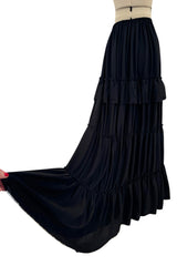 Soft & Romantic Resort 2012 Lanvin by Alber Elbaz Look 4 Tiered Full Length Black Silk Skirt