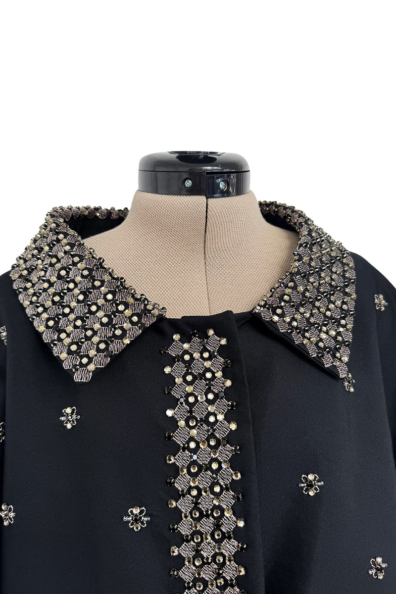 Amazing Fall 2004 Prada Runway Look 37 Black Silk Beaded & Embroidered Jacket