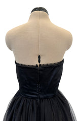 Stupendous c. Fall 1991 Chanel by Karl Lagerfeld Strapless Mini Dress w Full Net Skirt