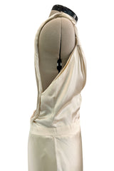 Gorgeous Fall 2000 Prada Backless  Ivory Bias Cut Silk Dress w Front Gathering Detail