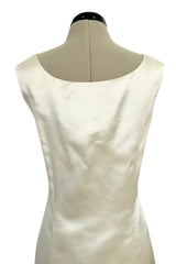 Incredible 1960s Philippe Venet Hand Made Haute Couture Ivory Silk Wrape Over Inner Structural Dress